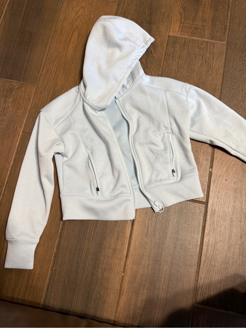 Yogalicious Light Blue Cropped Zip Hoodie